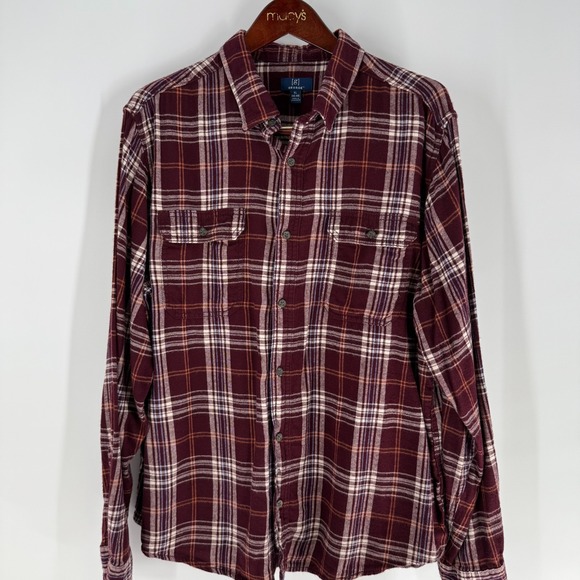 George Flannel Plaid Western Cowboy Button-Up Shirt Multicolor Size XL (46-48) - Picture 1 of 9